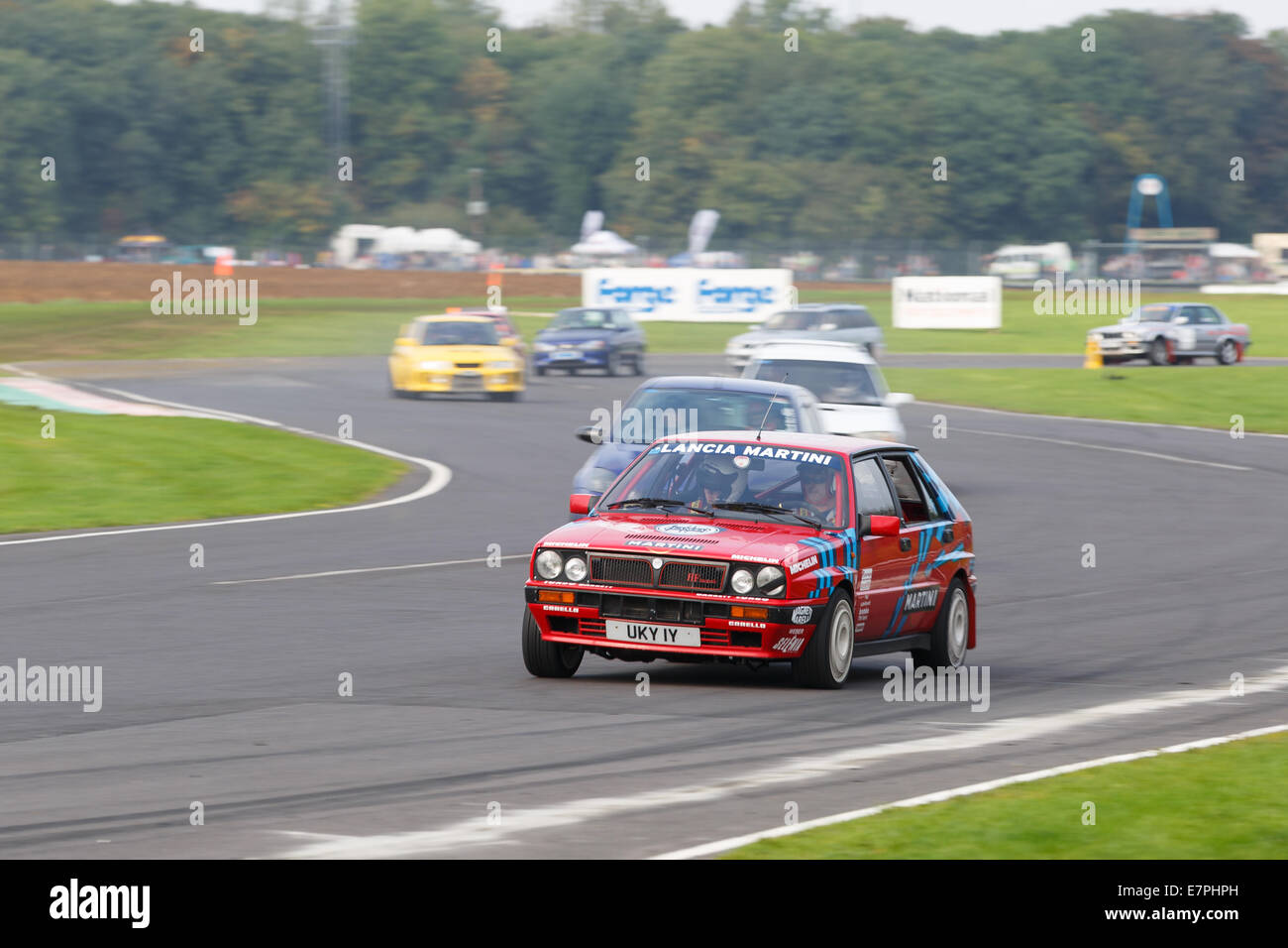 A rally car takes to the track at Rallyday at Castle Combe Stock Photo ...