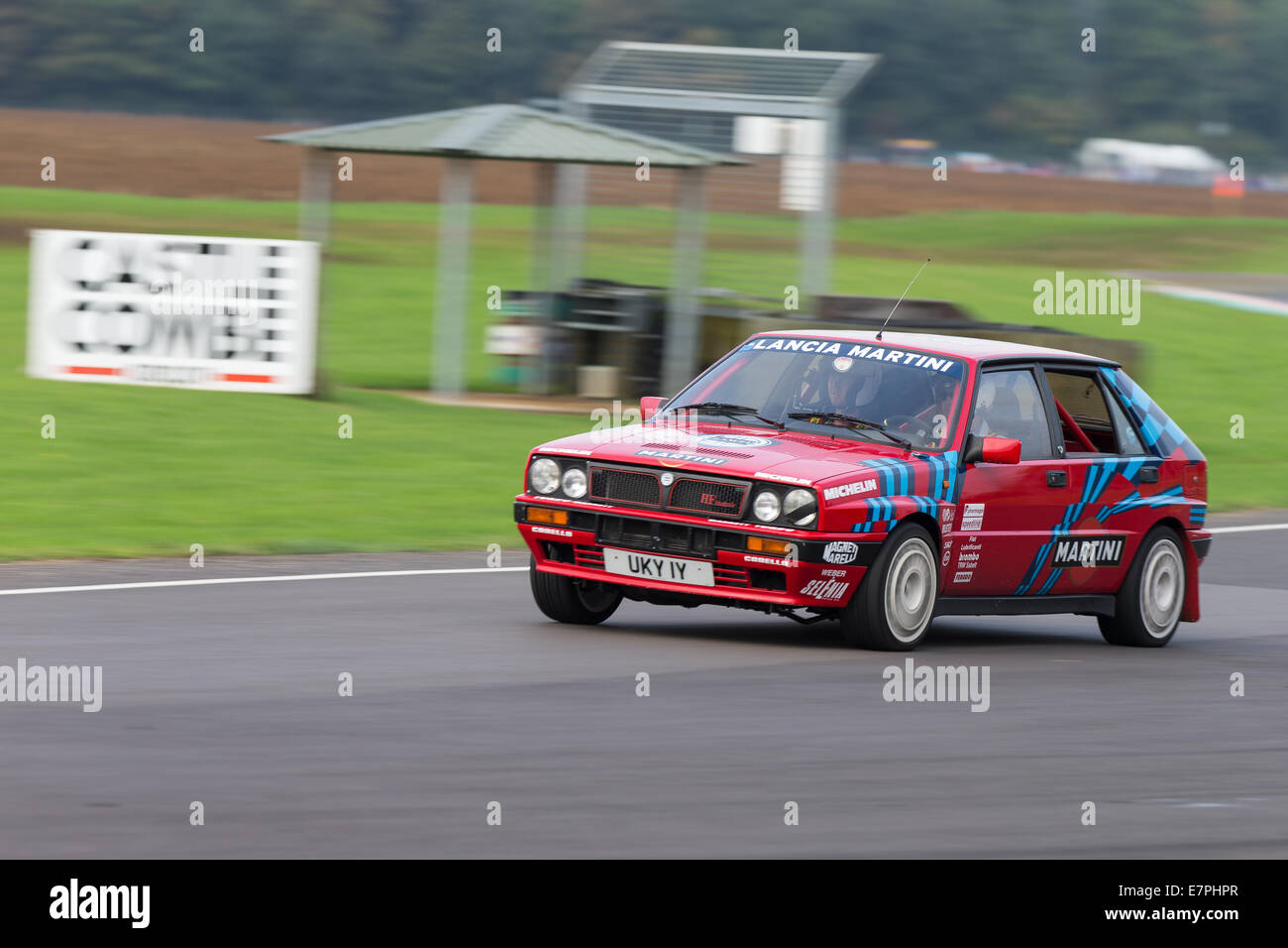 A rally car takes to the track at Rallyday at Castle Combe Stock Photo ...