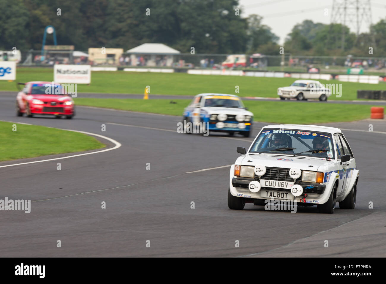 A rally car takes to the track at Rallyday at Castle Combe Stock Photo ...