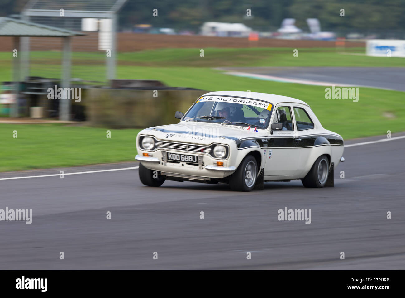 A rally car takes to the track at Rallyday at Castle Combe Stock Photo ...