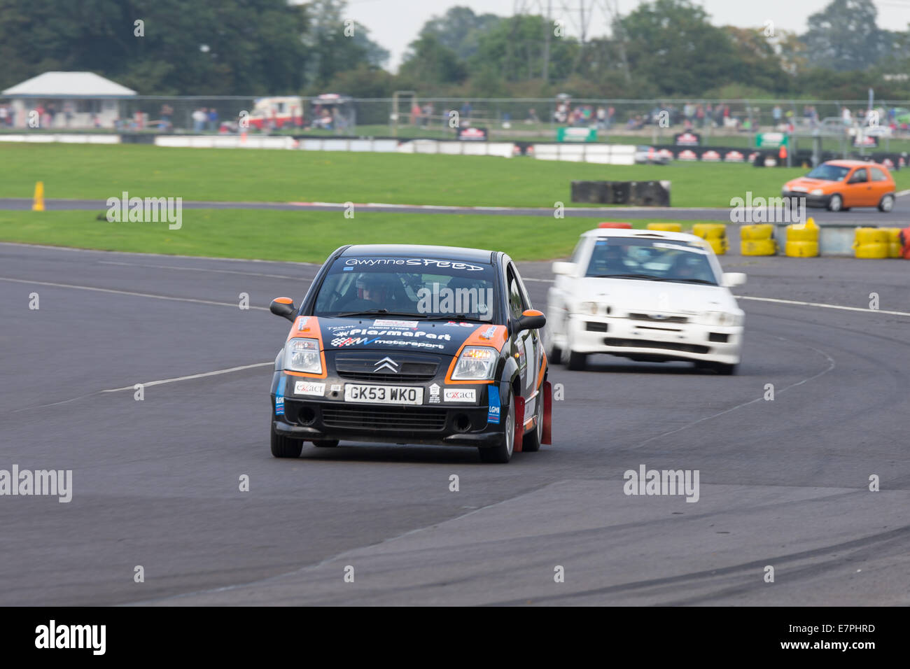 A rally car takes to the track at Rallyday at Castle Combe Stock Photo ...