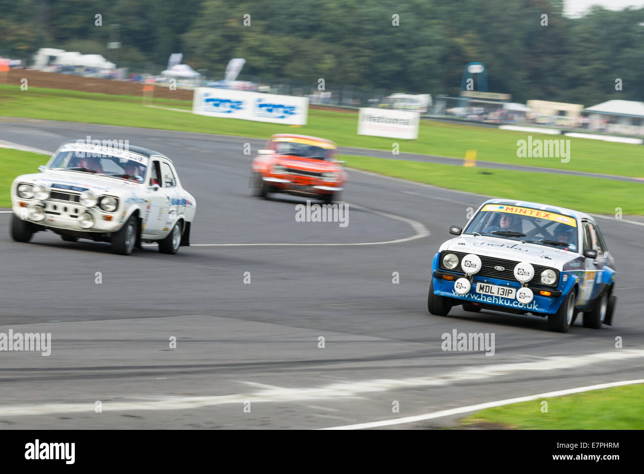 A rally car takes to the track at Rallyday at Castle Combe Stock Photo ...