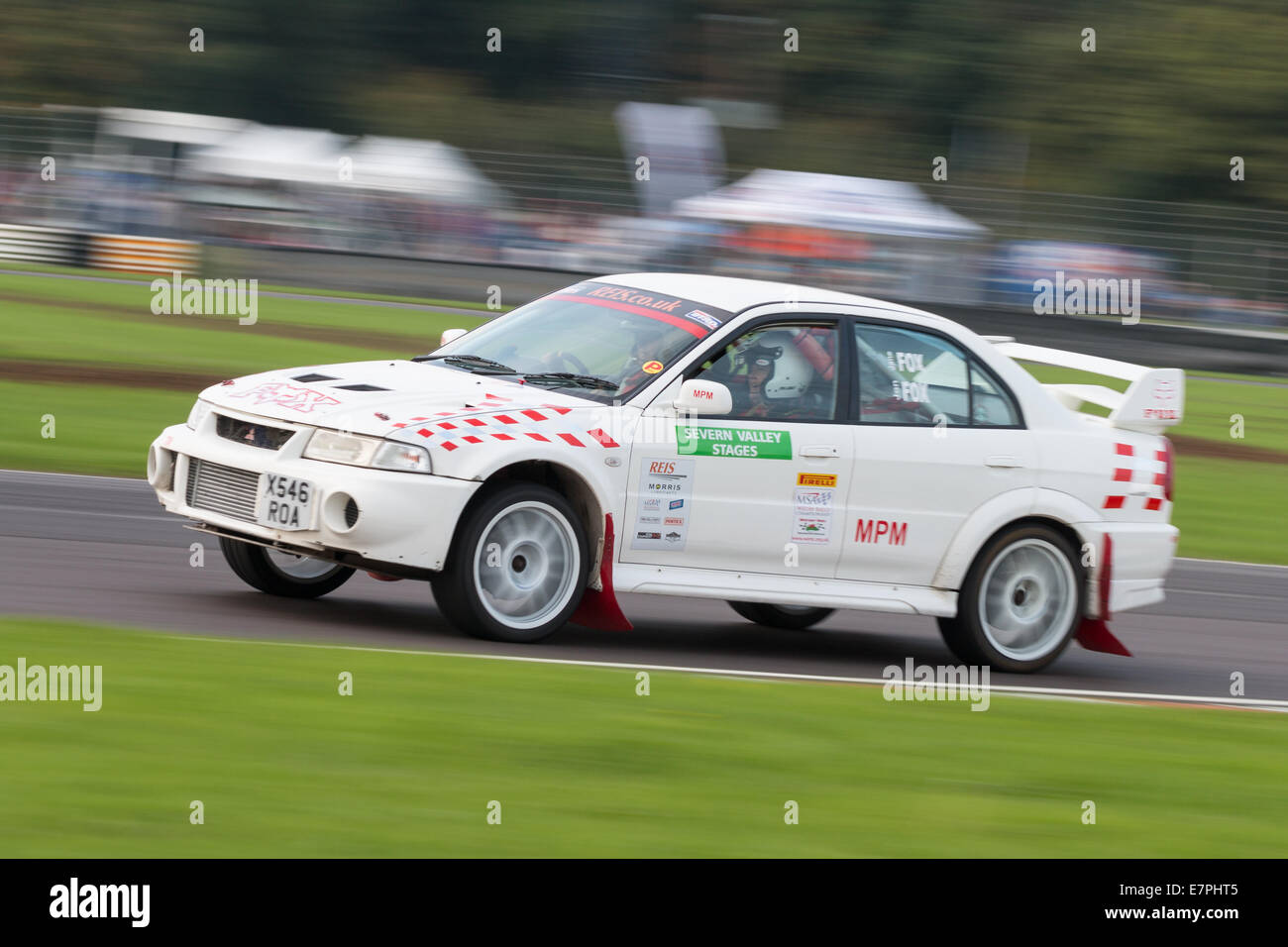A rally car takes to the track at Rallyday at Castle Combe Stock Photo ...