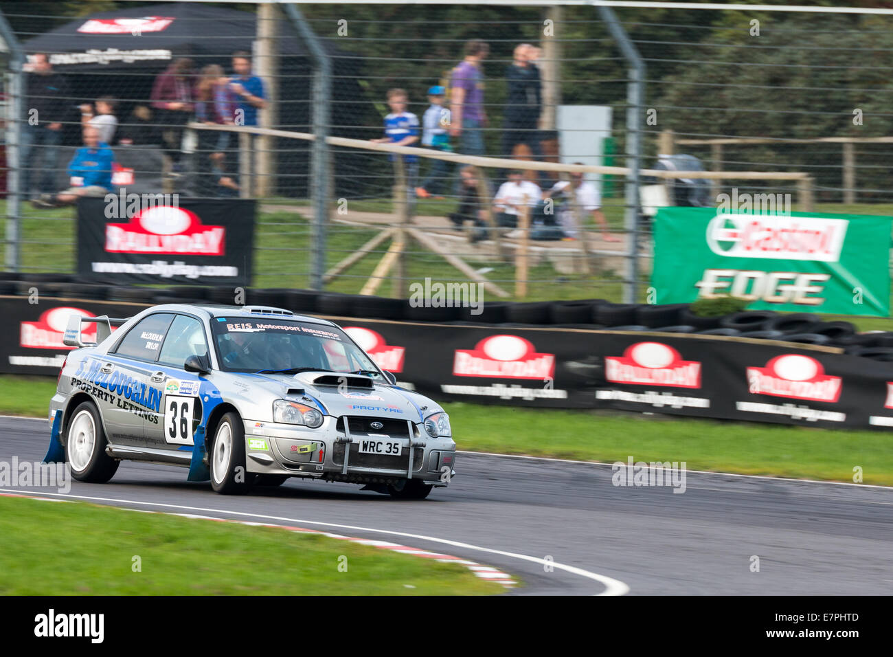 A rally car takes to the track at Rallyday at Castle Combe Stock Photo ...