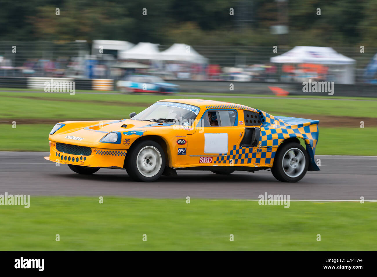A rally car takes to the track at Rallyday at Castle Combe Stock Photo ...