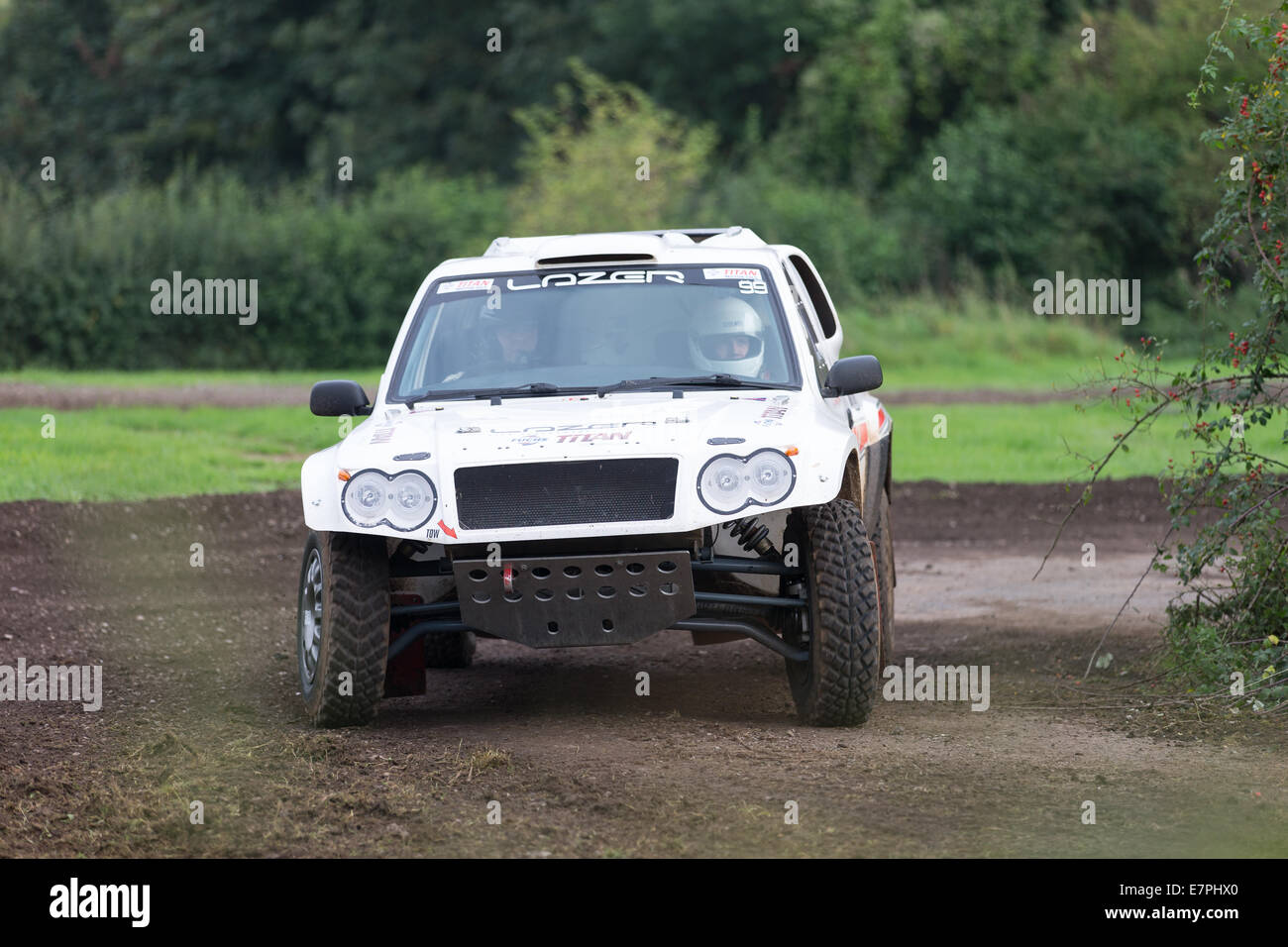 A rally car takes to the track at Rallyday at Castle Combe Stock Photo ...