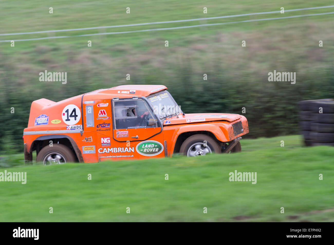 A rally car takes to the track at Rallyday at Castle Combe Stock Photo ...