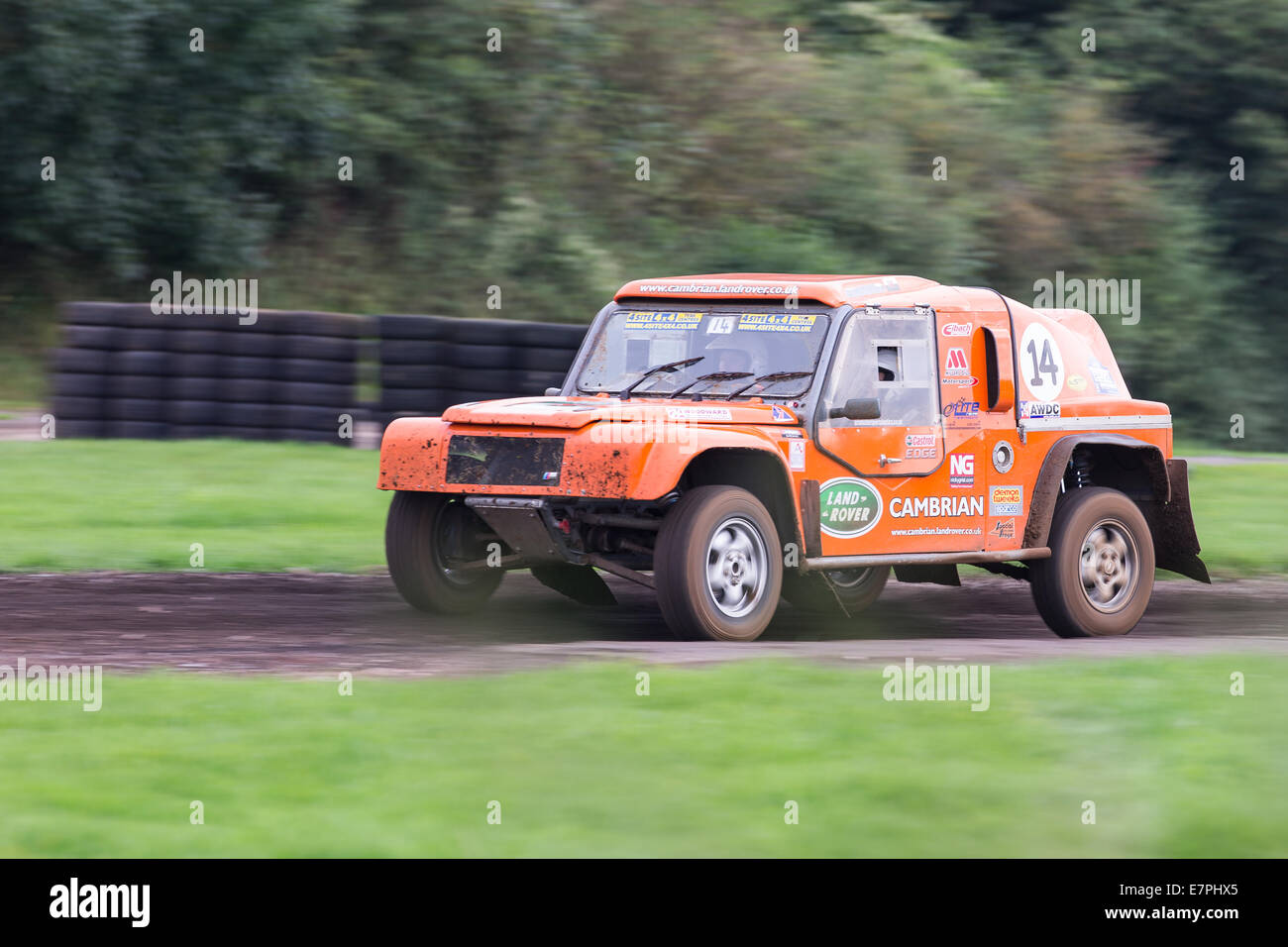 A rally car takes to the track at Rallyday at Castle Combe Stock Photo ...