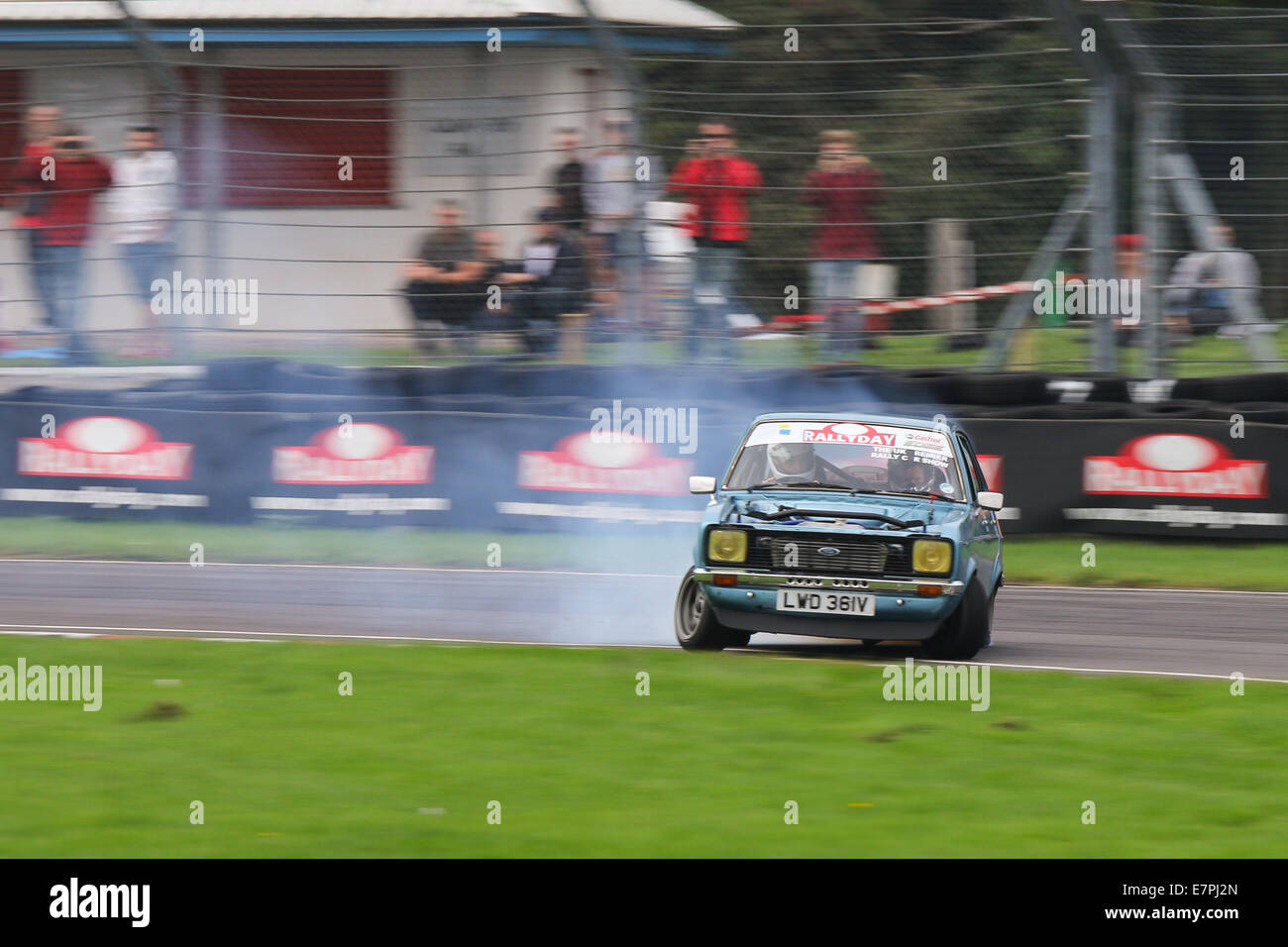 A rally car takes to the track at Rallyday at Castle Combe Stock Photo ...