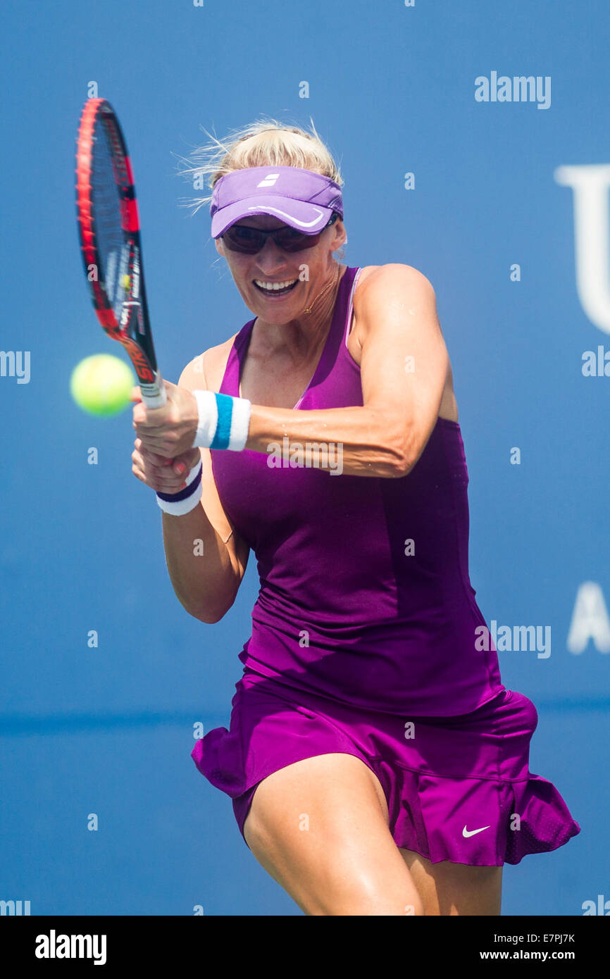 Flushing Meadows, NY, USA. 31th Aug, 2014.Mirjana Lucic-Baroni (CRO) in 4th round action at the US Open Tennis Championships. ©  Stock Photo