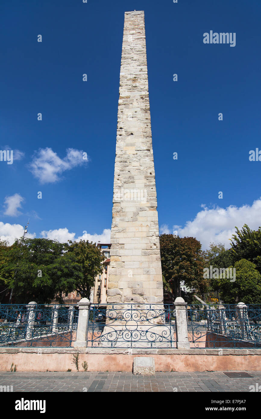 Constantine Obelisk in Sultanahmet Square, Istanbul, Turkey. Stock Photo