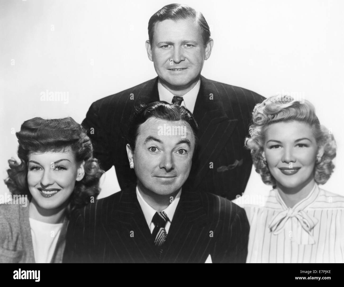 SCARED STIFF 1945 Pine-Thomas Productions film with from left: Ann Savage, Barton MacLane, Jack Haley (top)  and Veda Ann Borg Stock Photo