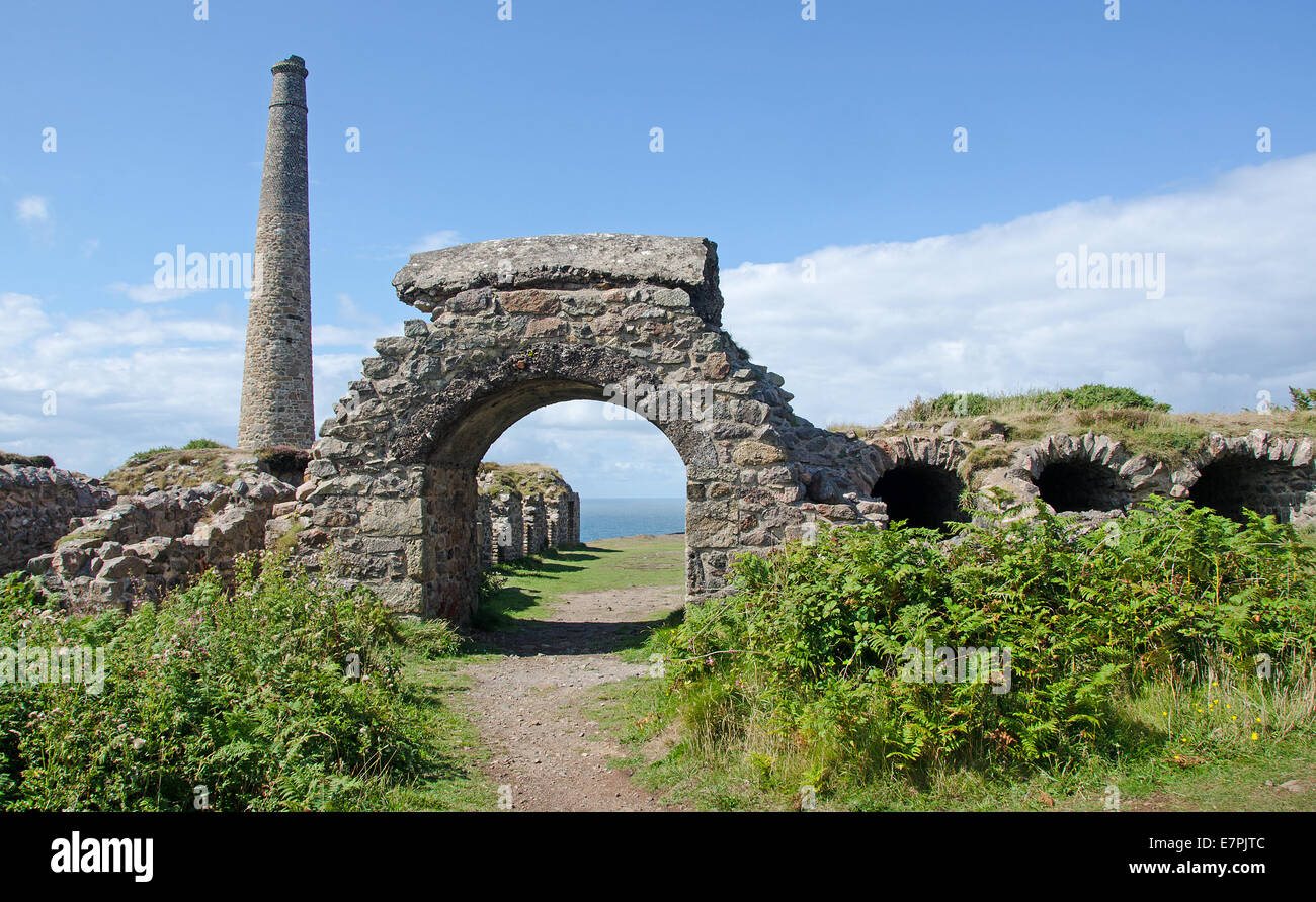 Workings at Botallack Mine, Penwith, Cornwall. Stock Photo