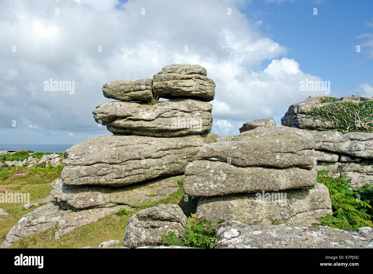 Granite Tor on Rosewall Hill, near St Ives, Cornwall Stock Photo
