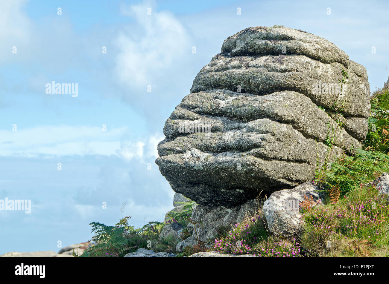 Granite Tor on Rosewall Hill, near St Ives, Cornwall Stock Photo