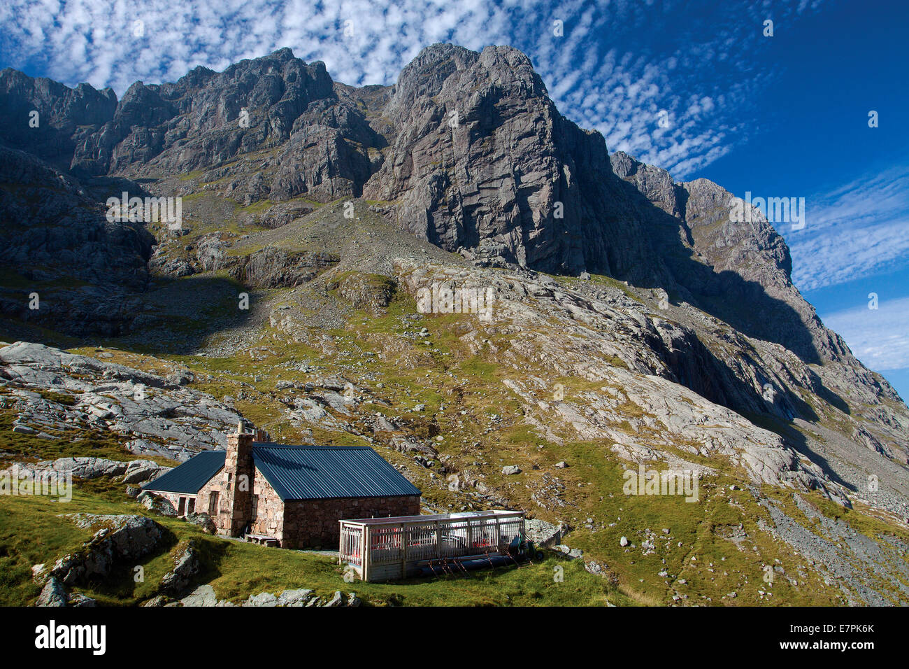 Ben Nevis North Face and the Charles Inglis Clark Memorial Hut (CIC Hut), Lochaber Stock Photo