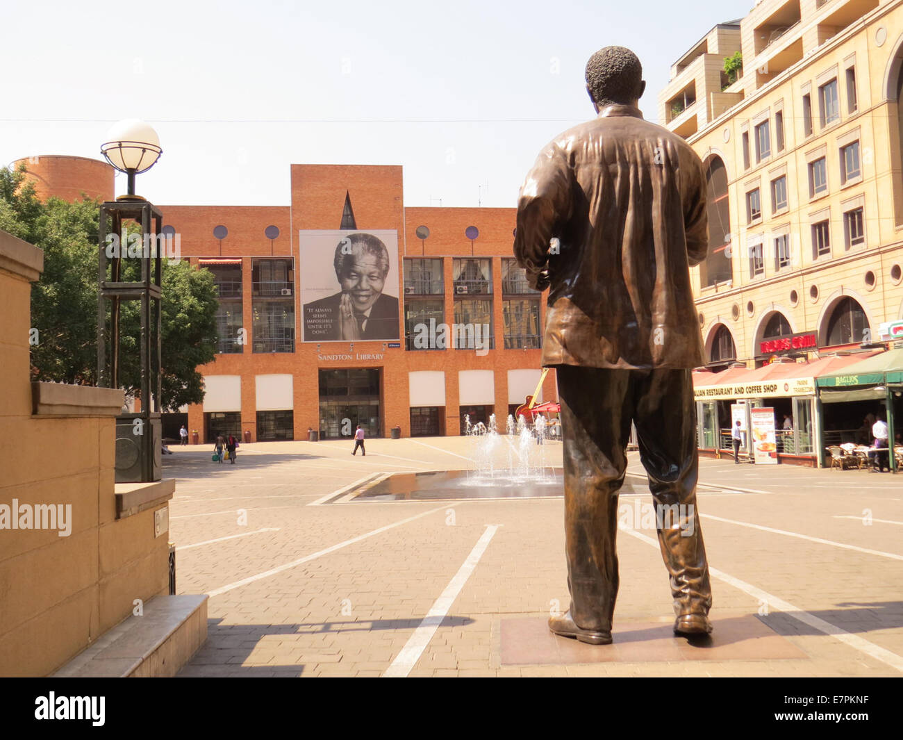 NELSON MANDELA SQUARE, Sandton, Johannesburg. A six metre statue of
