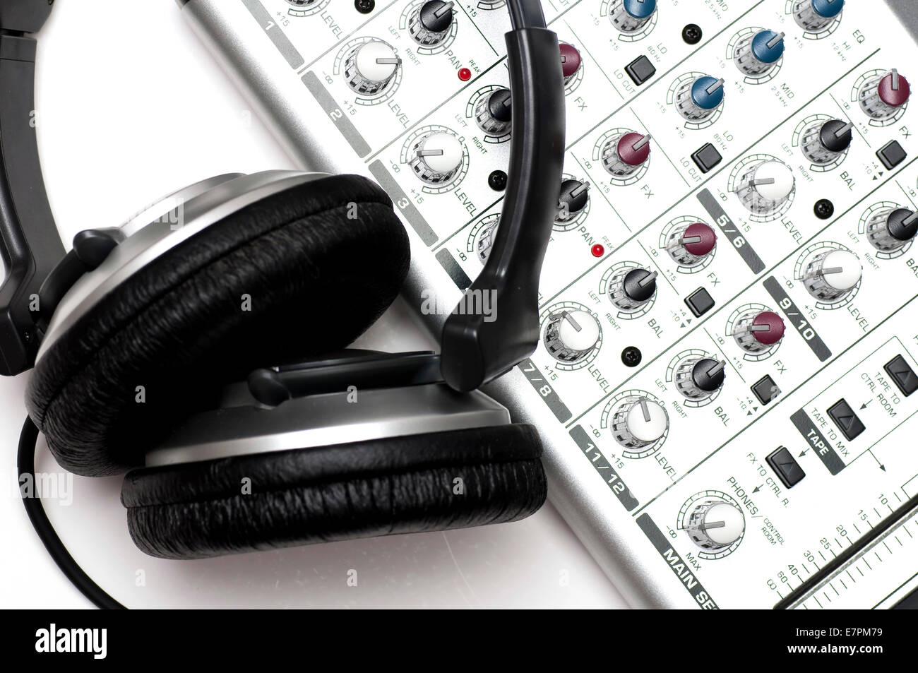 Sound editing, recording equipment's; mixer Stock Photo Alamy