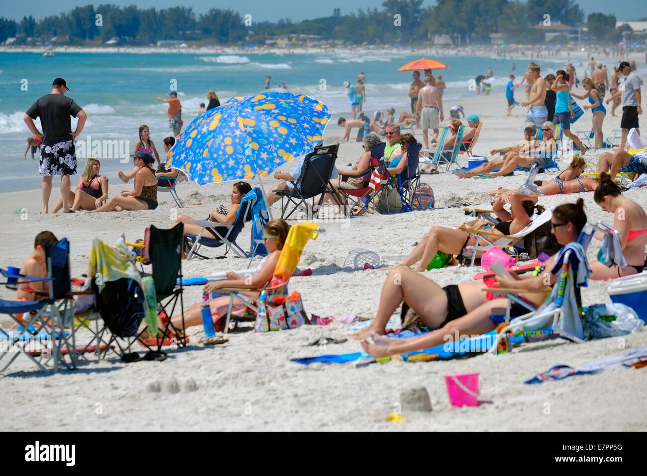 Spring Break Crowd Anna Maria Island Holmes Beach Bradenton Fl Stock