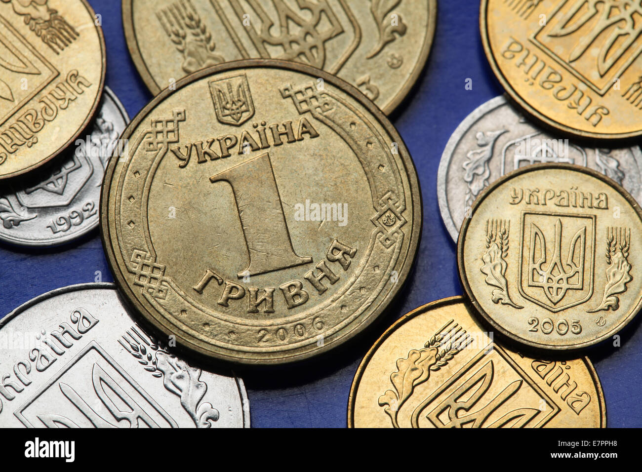 Coins of Ukraine. Ukrainian one hryvnia coin Stock Photo Alamy