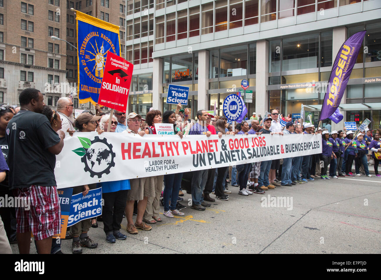 New York, New York USA 21 September 2014 Members of labor unions joined hundreds of