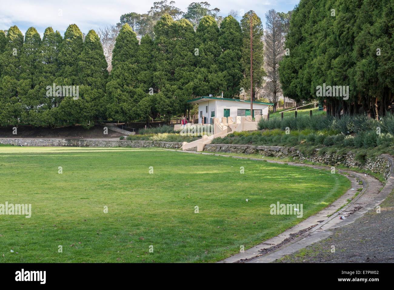 The main oval and sporting ground in the hills town of Stirling Stock Photo