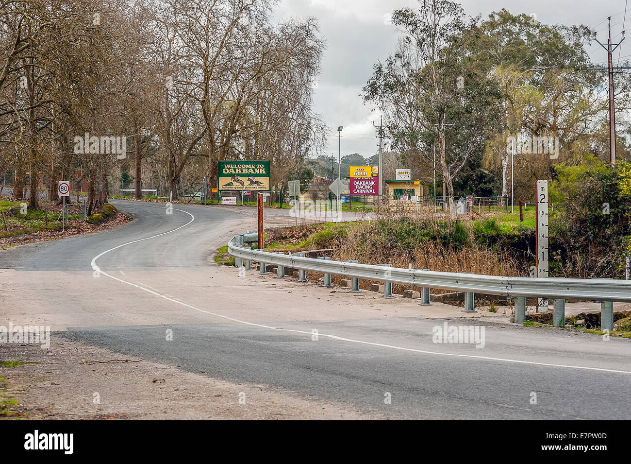 The road leading to the Oakbank Race course in South Australia Stock Photo