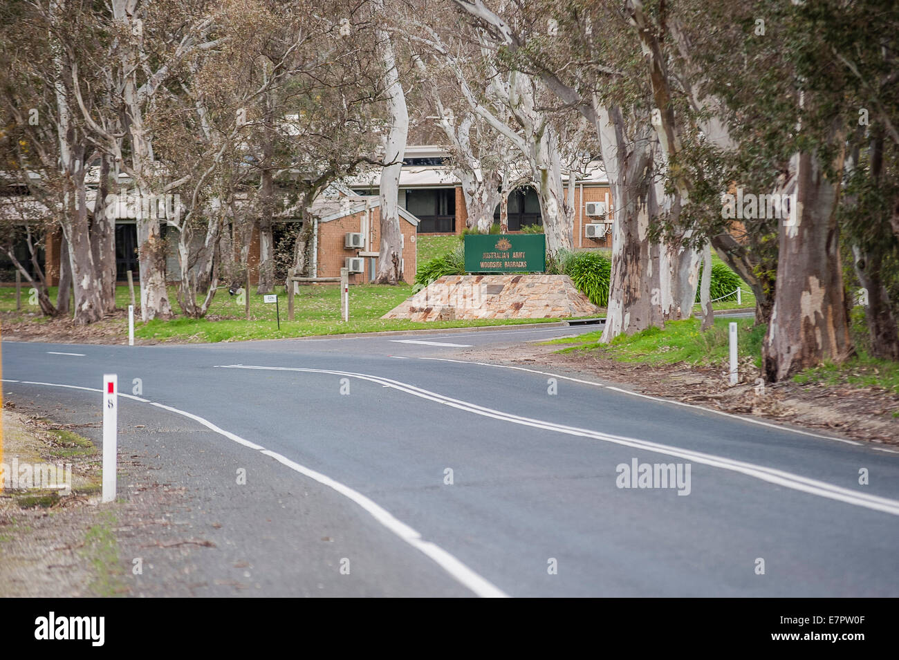 The entrance to the Woodside Army Barracks in South Australia Stock Photo