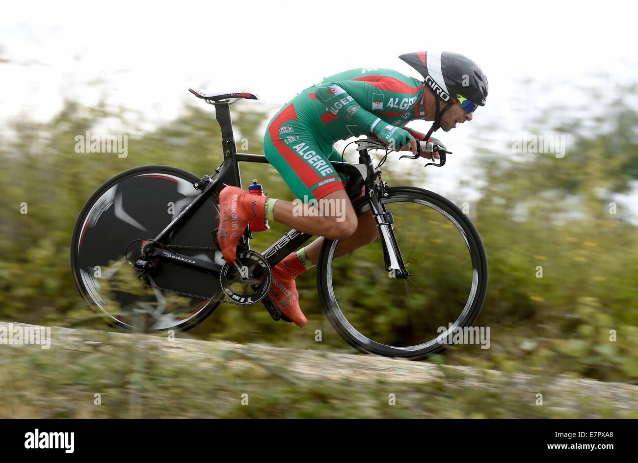 Ponferrada, Spain. 22nd Sep, 2014. UCI World Chanpionship Cycling tour. Mansouri Abderrahmane (ALG) © Action Plus Sports/Alamy Live News Stock Photo