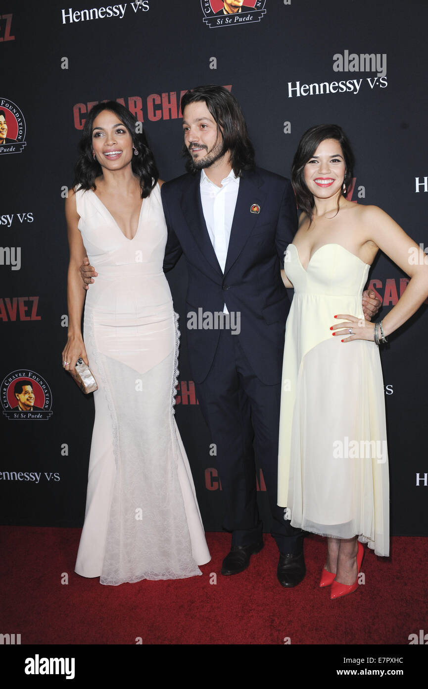 Film Premiere Cesar Chavez Featuring: Rosario Dawson,Diego Luna,America