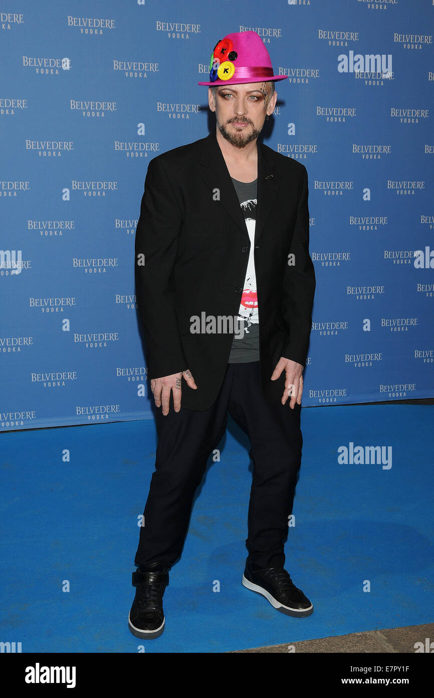 Boy George at Belvedere Vodka party photocall at Principe Pio train