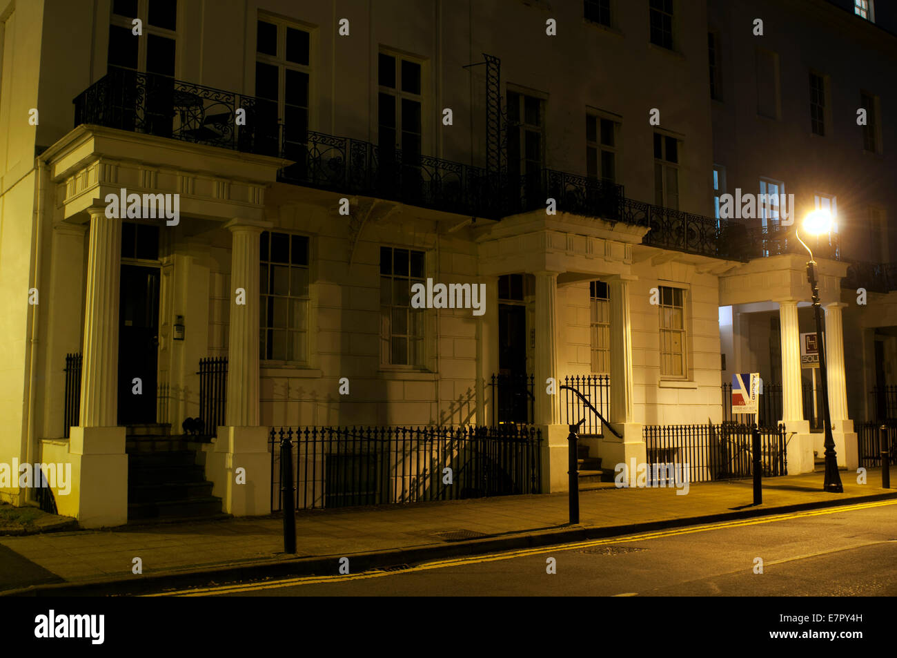 Clarendon Square at night, Leamington Spa, Warwickshire, England, UK