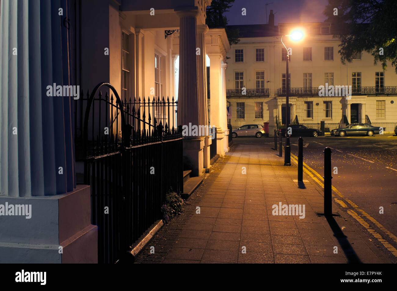 Clarendon Square at night, Leamington Spa, Warwickshire, England, UK