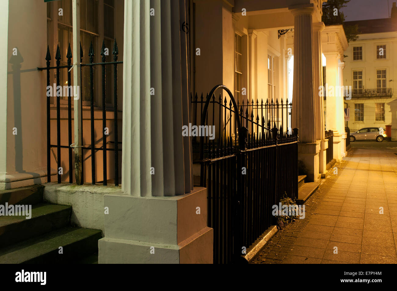 Clarendon Square at night, Leamington Spa, Warwickshire, England, UK