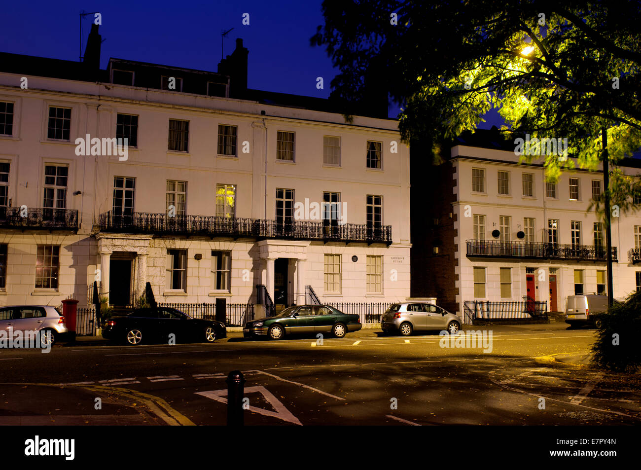Clarendon Square at night, Leamington Spa, Warwickshire, England, UK