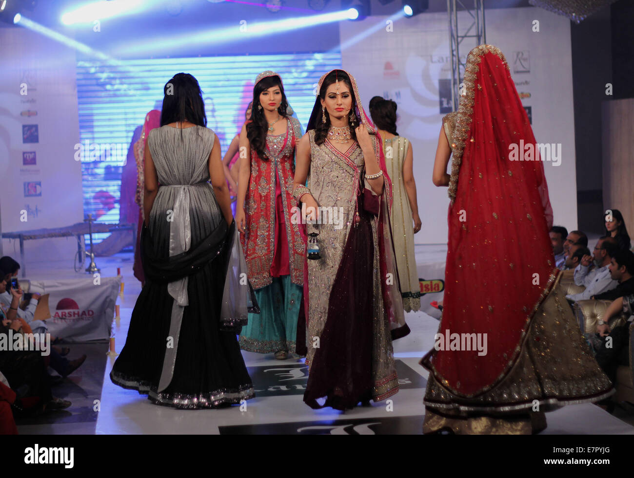 Pakistani Model Ramp Lahore, Pakistan. 21st Sep, 2014. Pakistani models walk on the ramp to ...