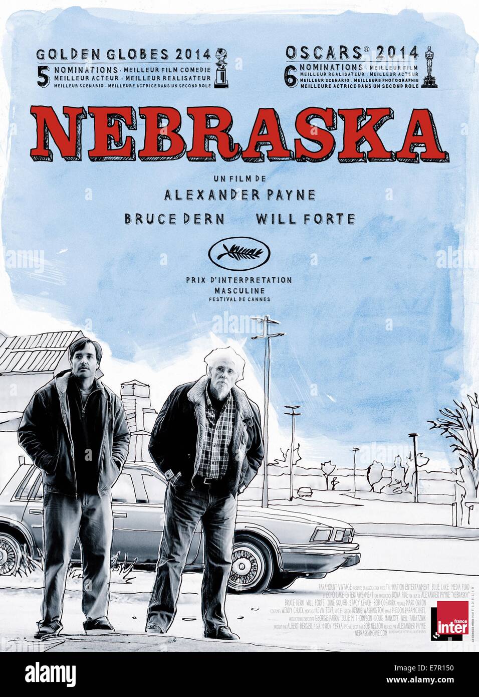Nebraska Year : 2013 USA Director : Alexander Payne Will Forte, Bruce Dern  Movie poster (Fr Stock Photo - Alamy