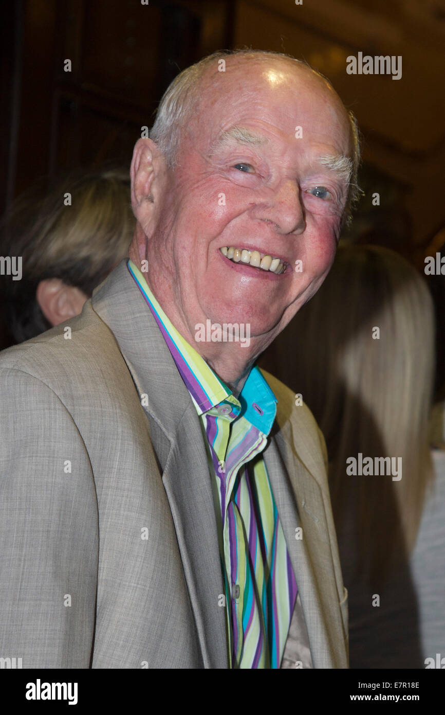 London, UK. 22 September 2014. Playwrigth and actor Ray Cooney. Celebrities arrive for the press night of the Andrew Lloyd Webber and Tim Rice musical 'Evita' at the Dominion Theatre, London, UK. Credit:  Nick Savage/Alamy Live News Stock Photo