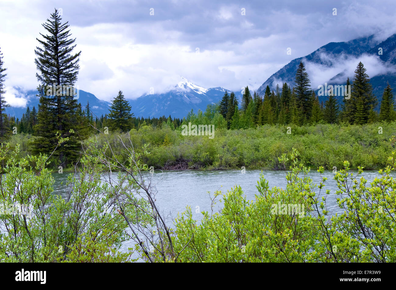 The Bow River, Cave and Basin Trail, Banff, Alberta, Canada Stock Photo Alamy