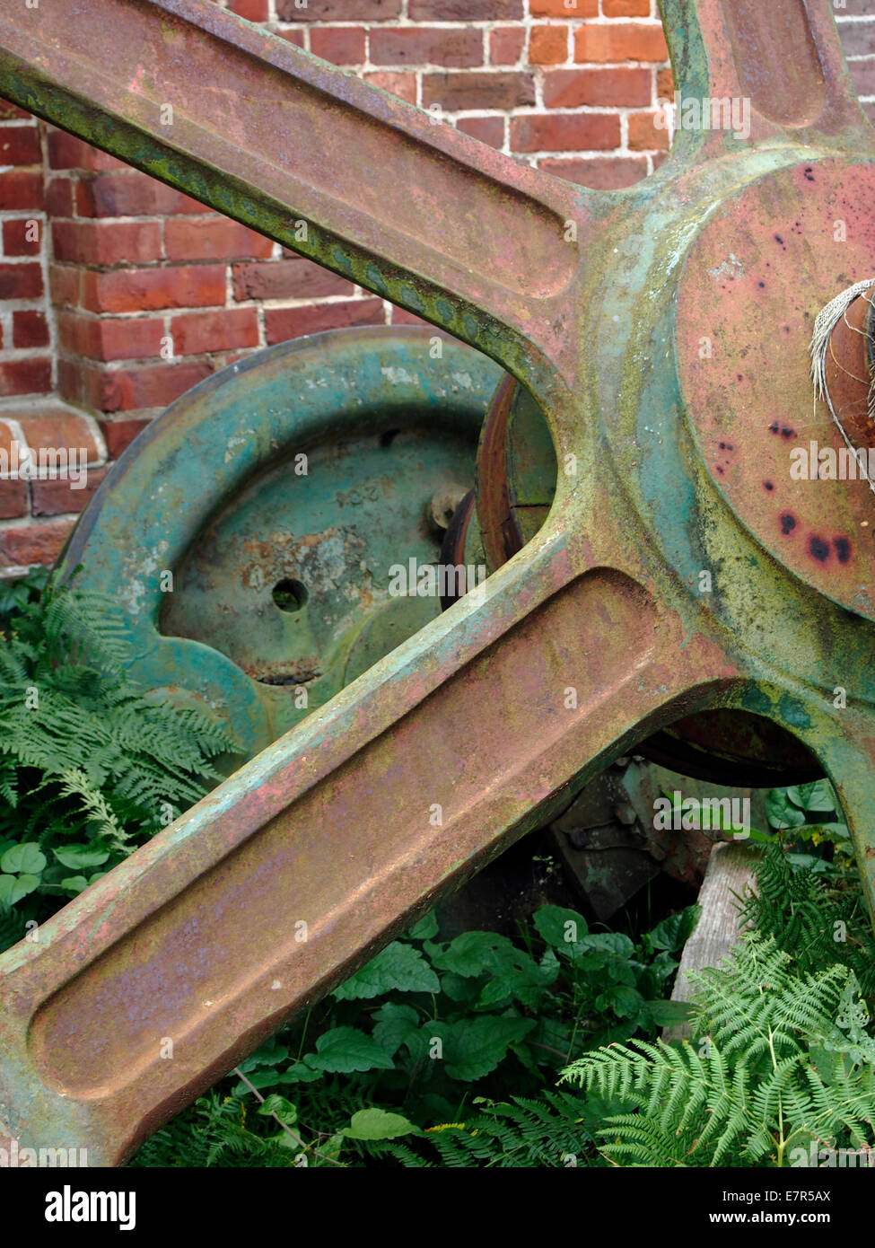 Large cast iron pulley outlet