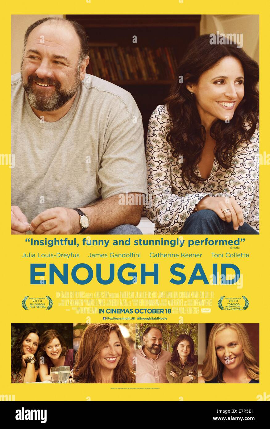 Enough Said Year : 2013 USA Director : Nicole Holofcener James Gandolfini, Julia Louis-Dreyfus  Movie poster (GB) Stock Photo
