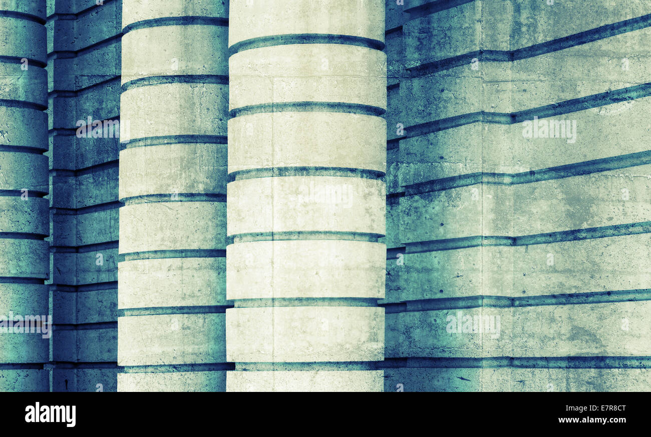 Grungy columns, abstract architecture with toned effect Stock Photo