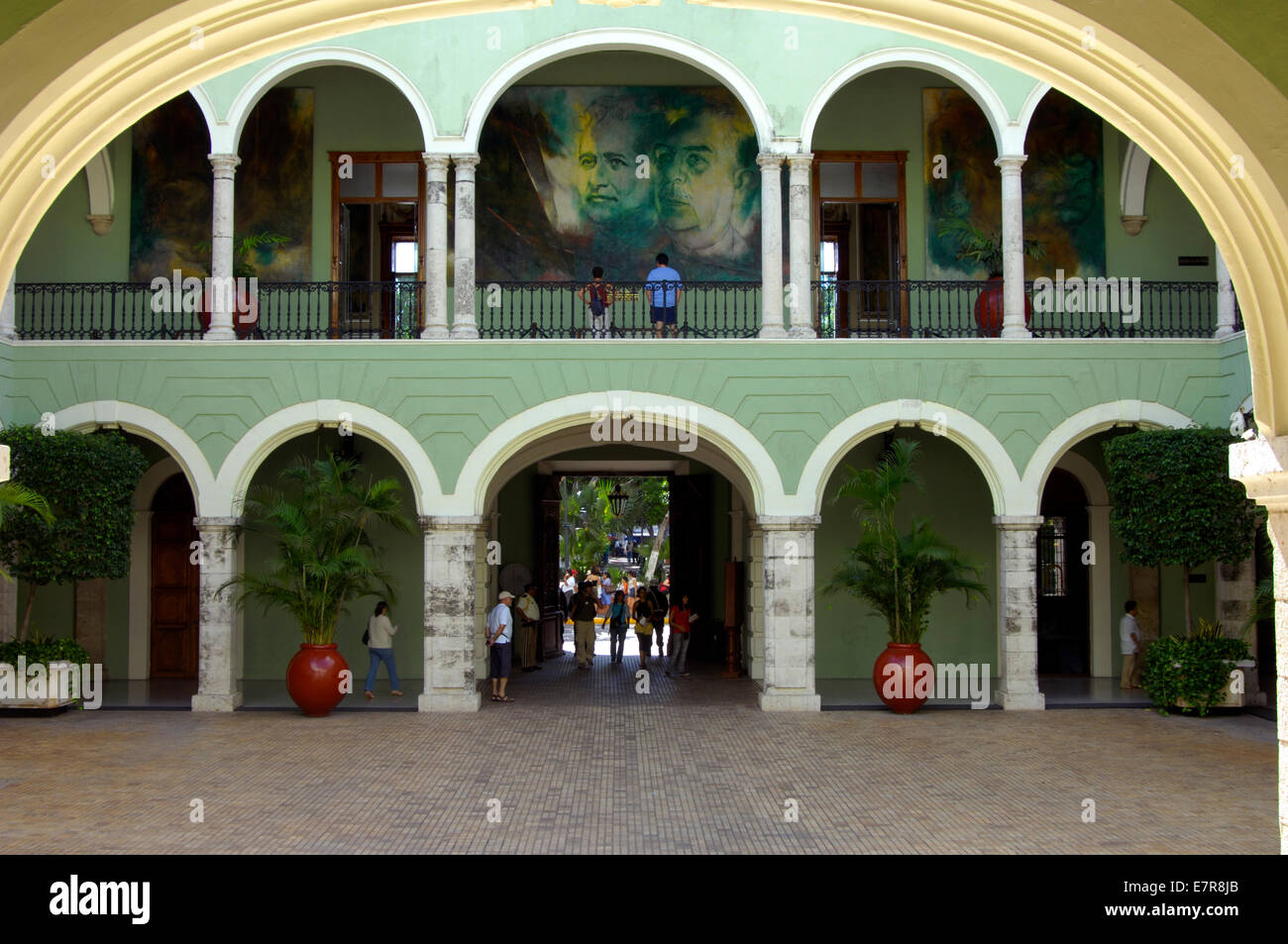 Inner courtyard of the Gobierno Palace in Merida Stock Photo