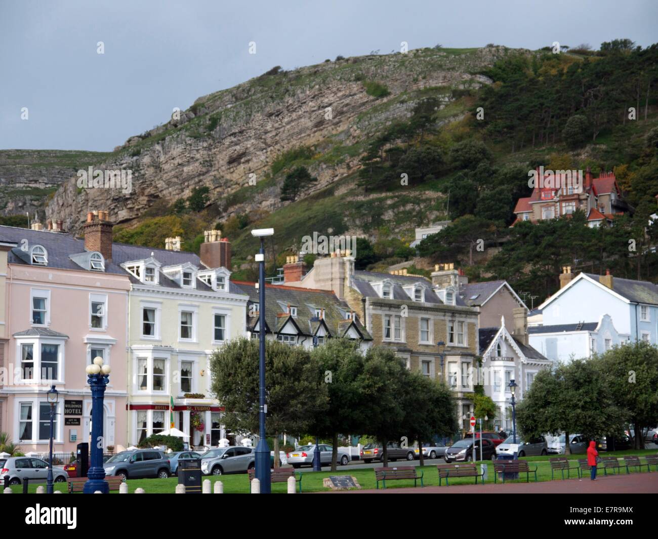 Hotels and houses in front of the Great Orme in Llandudno, North Wales