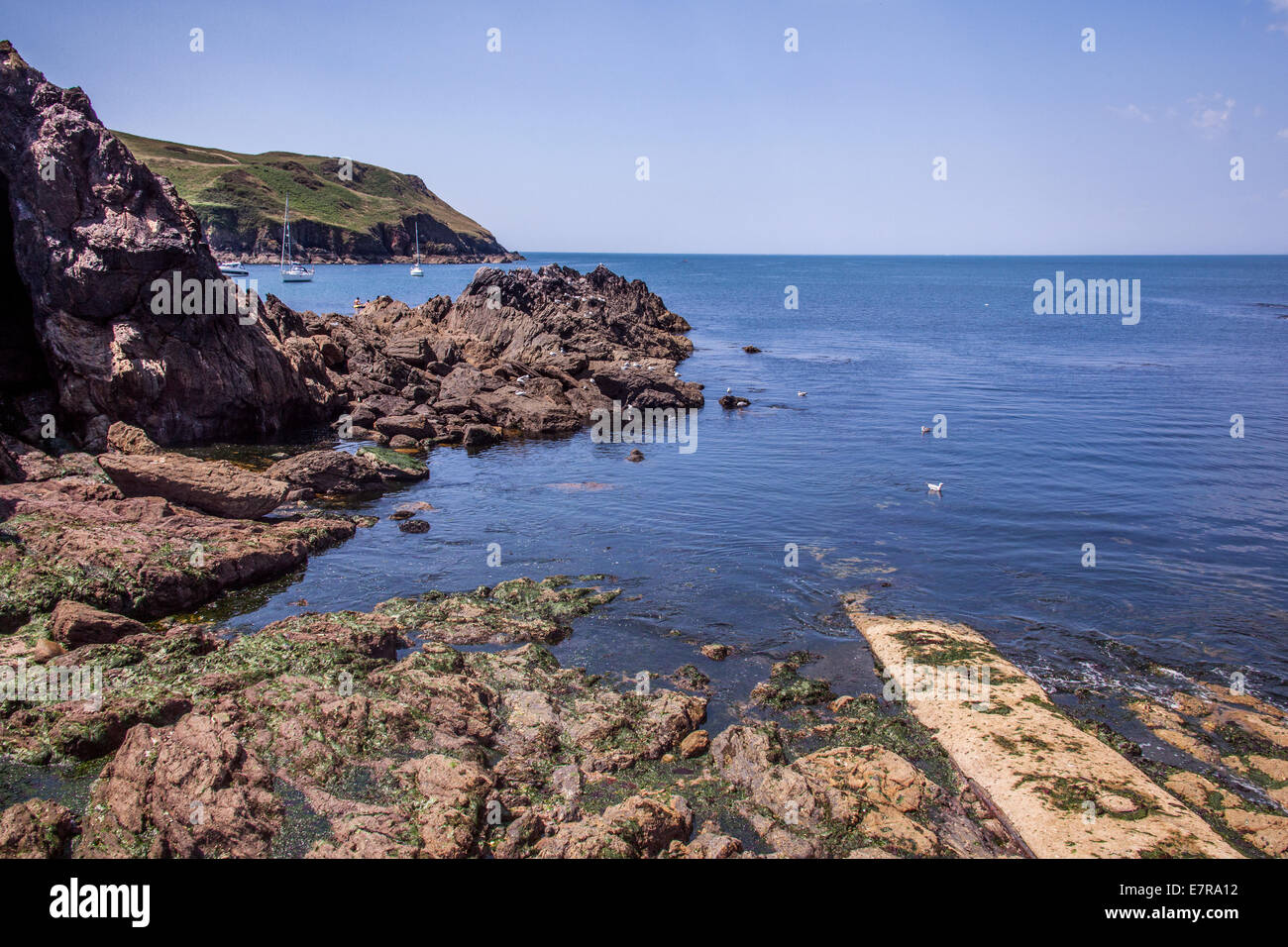 Rocks at Hope Cove , South Devon, England, United Kingdom Stock Photo ...