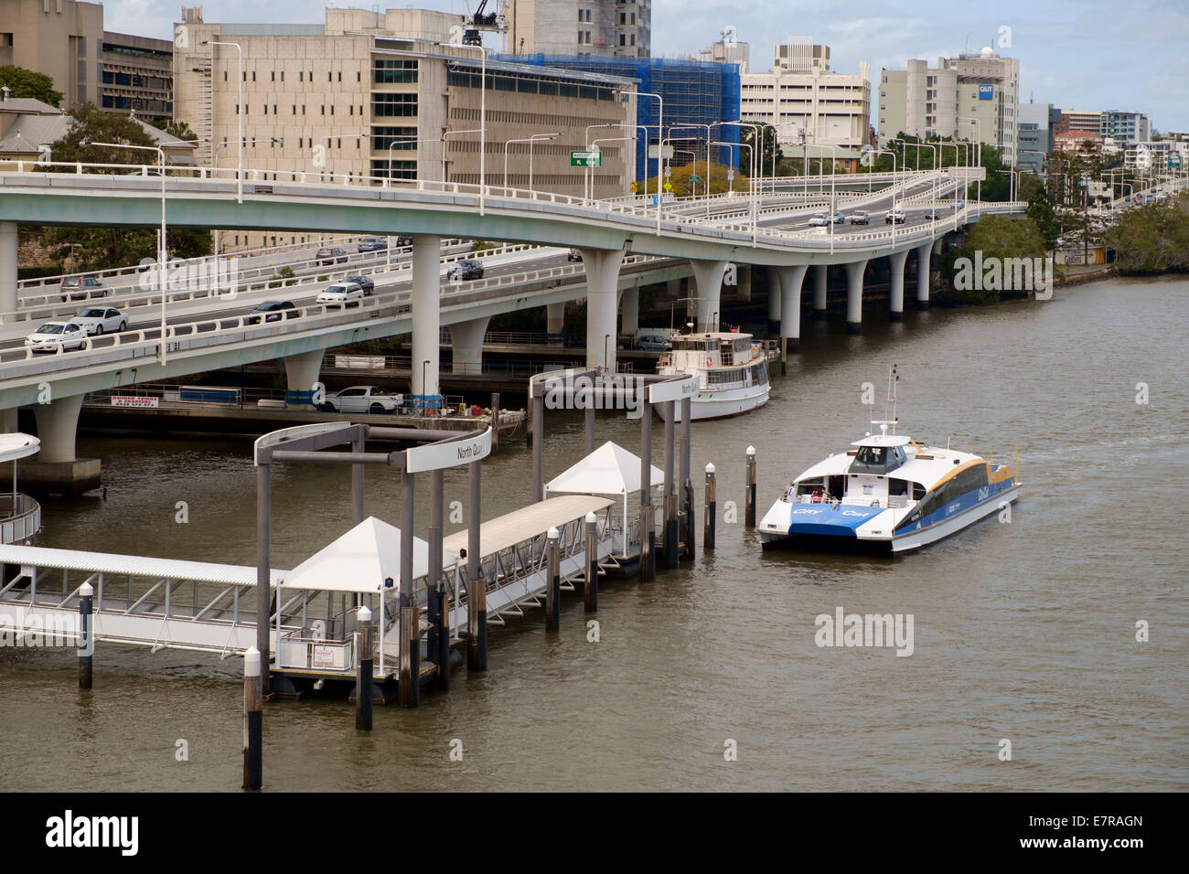 Brisbane Citycat on the Brisbane River Stock Photo