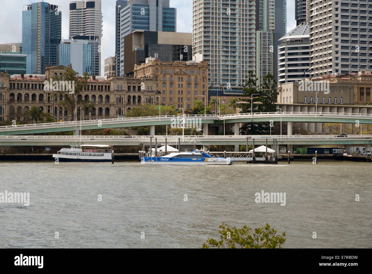Brisbane Citycat on the Brisbane River Stock Photo