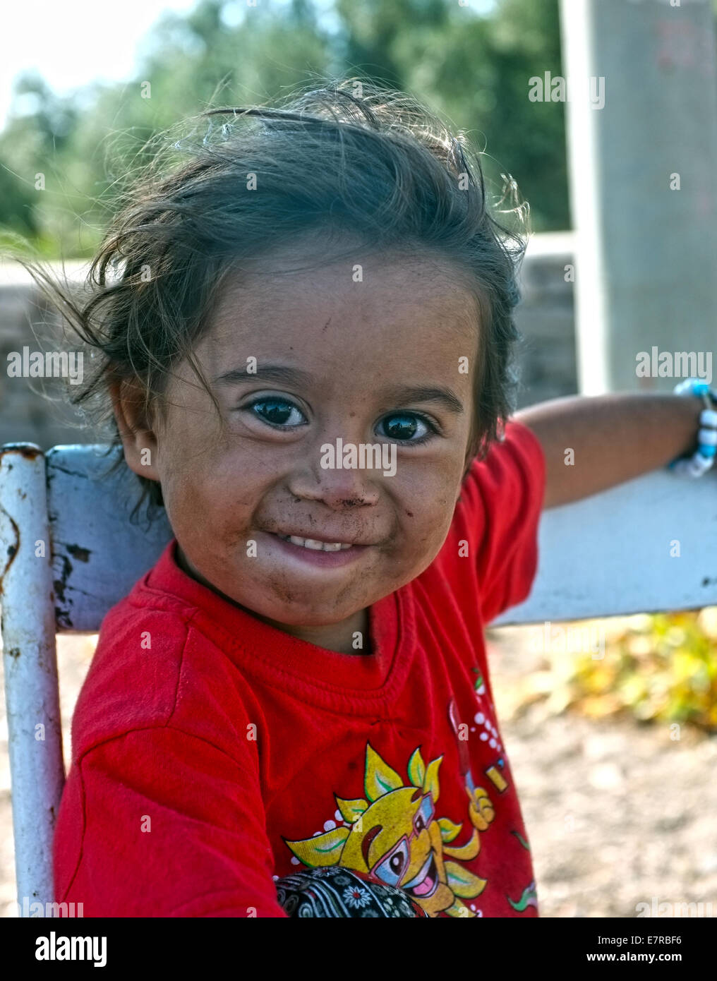 Portrait of a little village girl Stock Photo