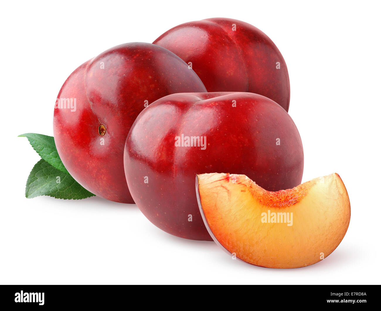 Plums isolated on white Stock Photo