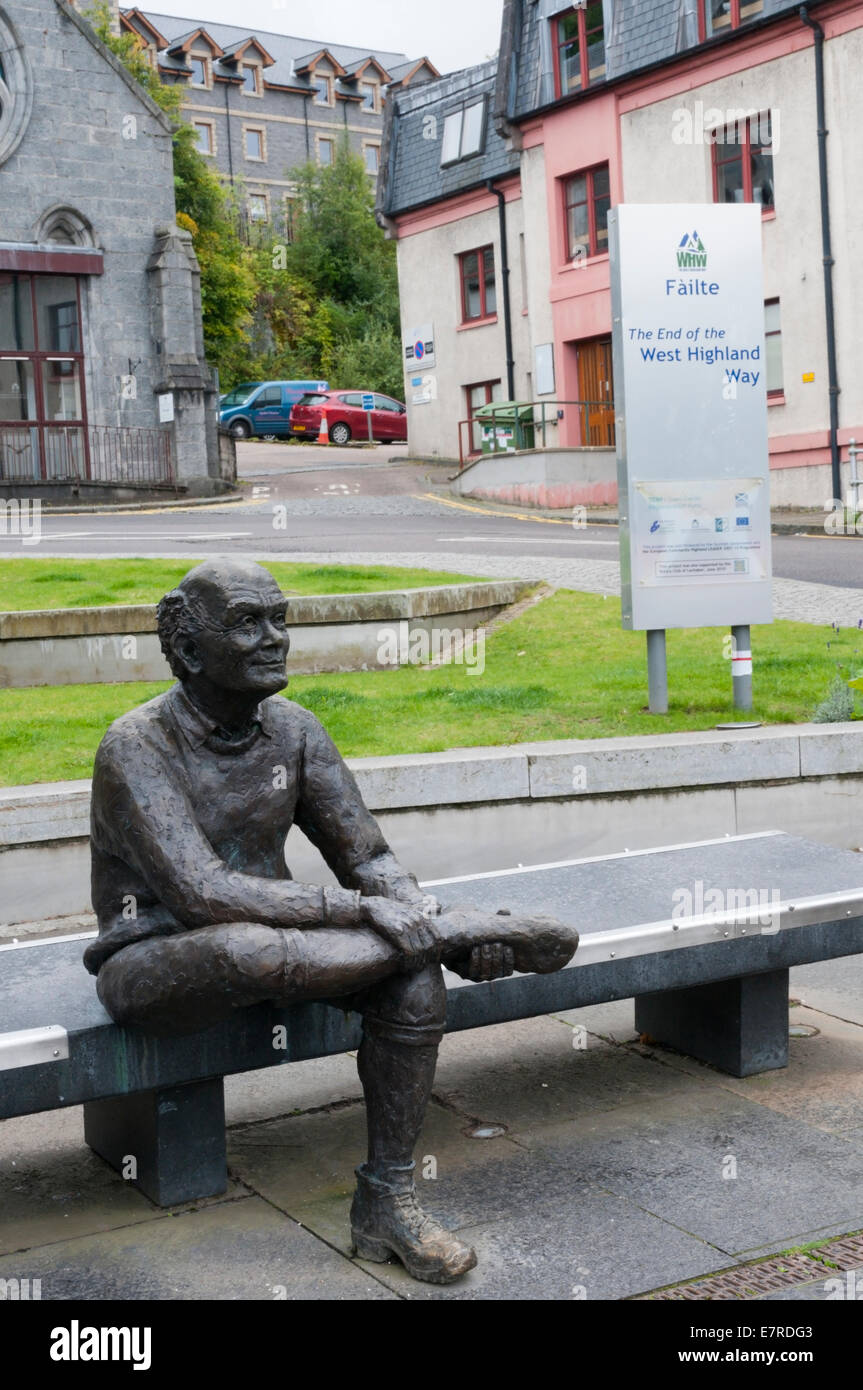 The Sore Feet statue by David A Annand at the end of the West Highland Way in Fort William. Stock Photo